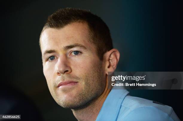 Brett Emerton looks on during a press conference at Allianz Stadium on January 16, 2014 in Sydney, Australia.