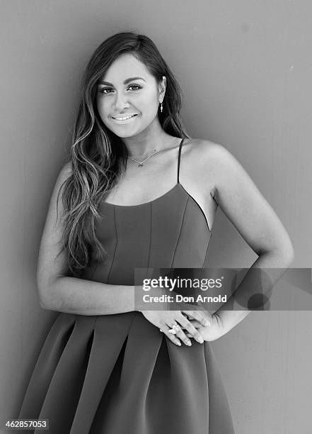 Australia Day Harbour Concert Series performer Jessica Mauboy poses at the launch of the 2014 Australia Day Program on January 16, 2014 in Sydney,...