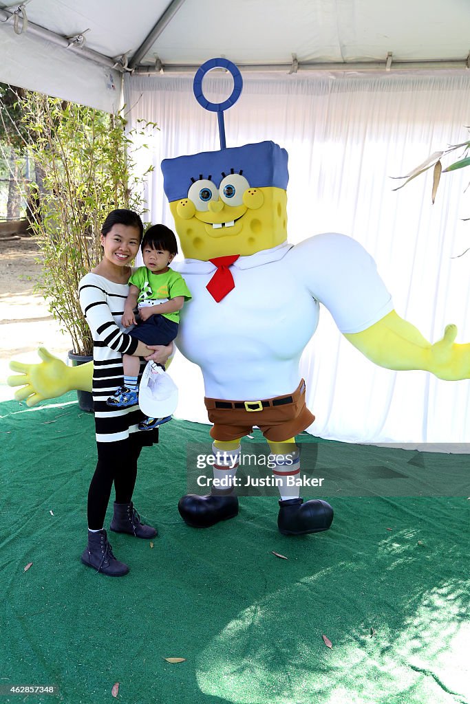 Spongebob Squarepants Visits The Los Angeles Zoo On Opening Day Of "The Spongebob Movie - Sponge Out Of Water"