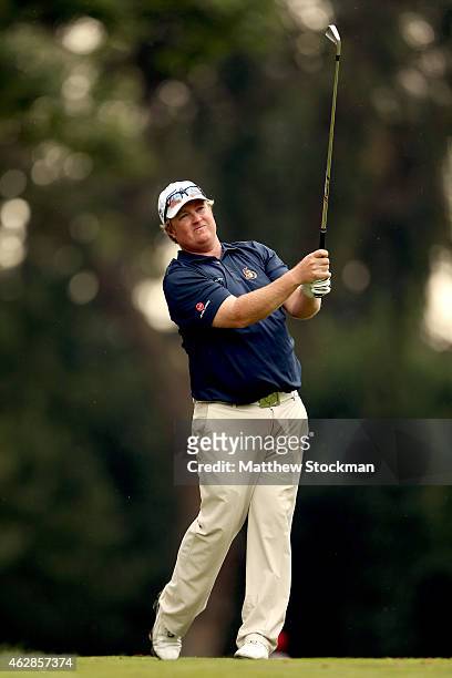 Brad Fritsch of Canada hits off the 14th tee during the second round of the Colombia Championship presented by Claro at the Country Club de Bogoto on...