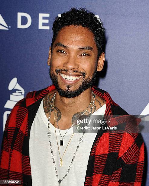 Singer Miguel Jontel Pimentel attends the Delta Air Lines toast to the 2015 GRAMMY weekend at Soho House on February 5, 2015 in West Hollywood,...