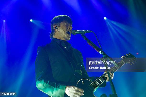 Paul Banks from Interpol performs on stage at The Roundhouse on February 6, 2015 in London, United Kingdom
