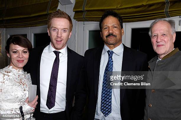 Actor Damian Lewis , his wife Helen McCrory , Peter M. Graham II and director Werner Herzog attend Studio Babelsberg & Soho House Berlinale Party...