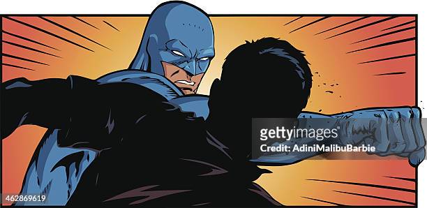 superhero punch - villain stock illustrations