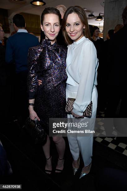 Katharina Schuettler and Mina Tander attend Studio Babelsberg & Soho House Berlinale Party with GREY GOOSE at the 'QUEEN OF THE DESERT' Studio...