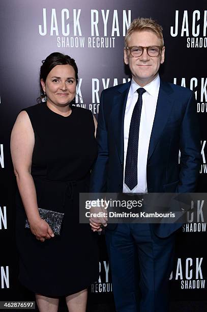 Director/actor Kenneth Branagh and Lindsay Brunnock attends the premiere of Paramount Pictures' "Jack Ryan: Shadow Recruit" at TCL Chinese Theatre on...