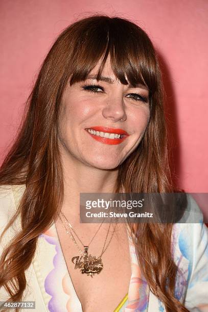 Singer-songwriter Jenny Lewis attends the 25th anniversary MusiCares 2015 Person Of The Year Gala honoring Bob Dylan at the Los Angeles Convention...