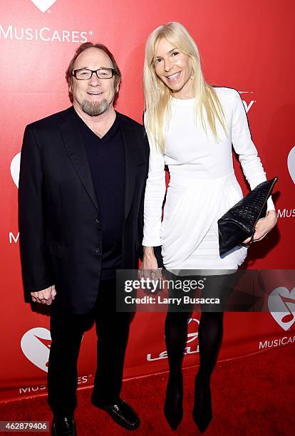 Musician Stephen Stills and Kristen Hathaway attend the 25th anniversary MusiCares 2015 Person Of The Year Gala honoring Bob Dylan at the Los Angeles...