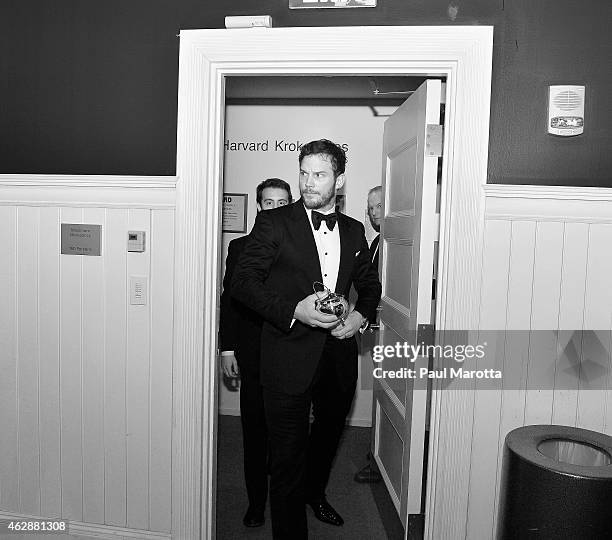 Actor Chris Pratt is honored as the Hasty Pudding Theatricals' 2015 Man Of The Year on February 6, 2015 in Cambridge, Massachusetts.