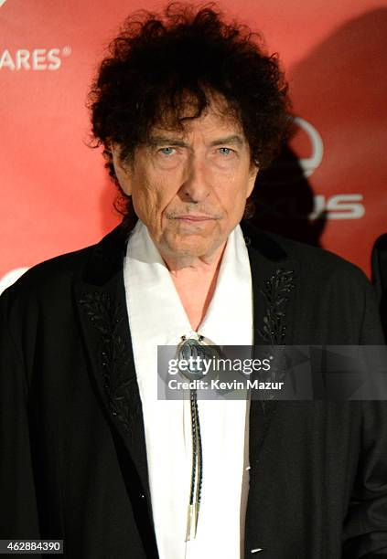 Bob Dylan attends the 25th anniversary MusiCares 2015 Person Of The Year Gala honoring Bob Dylan at the Los Angeles Convention Center on February 6,...