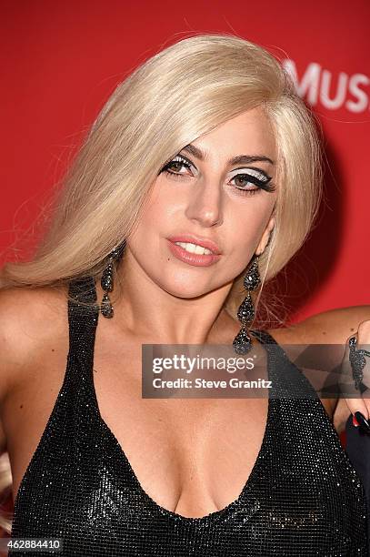Recording artist Lady Gaga attends the 25th anniversary MusiCares 2015 Person Of The Year Gala honoring Bob Dylan at the Los Angeles Convention...