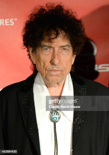 Bob Dylan attends the 25th anniversary MusiCares 2015 Person Of The Year Gala honoring Bob Dylan at the Los Angeles Convention Center on February 6,...