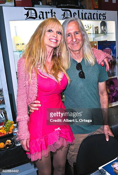 Actress Laurene Landon and producer Mick Garris at the Second Annual David DeCoteau's Day Of The Scream Queens held at Dark Delicacies Bookstore on...