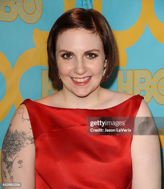Actress Lena Dunham attends HBO's post Golden Globe Awards party at The Beverly Hilton Hotel on January 11, 2015 in Beverly Hills, California.