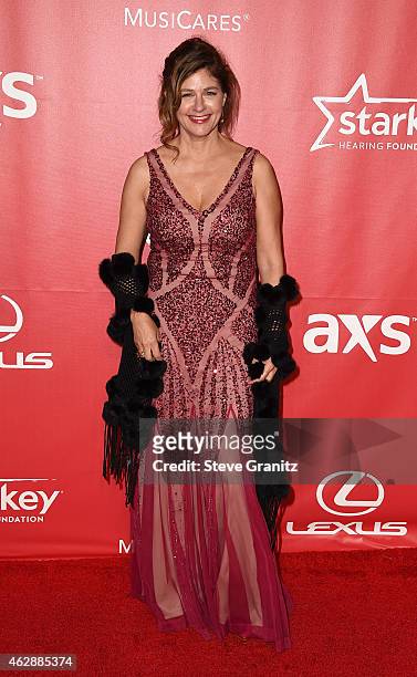 Singer Louise Goffin attends the 25th anniversary MusiCares 2015 Person Of The Year Gala honoring Bob Dylan at the Los Angeles Convention Center on...