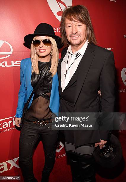 Orianthi and Richie Sambora attend the 25th anniversary MusiCares 2015 Person Of The Year Gala honoring Bob Dylan at the Los Angeles Convention...