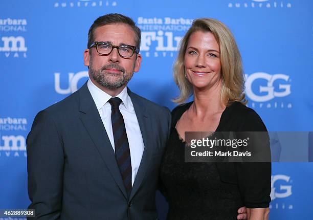 Actor Steve Carell and Nancy Carell attend the 2015 Outstanding Performer of the Year Award at the 30th Santa Barbara International Film Festival at...