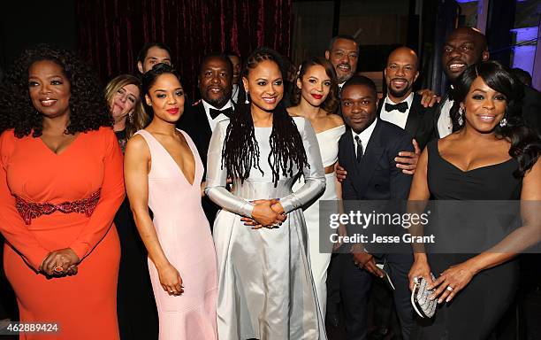 Actress/producer Oprah Winfrey, producers Dede Gardner, Jeremy Kleiner, actors Tessa Thompson, Wendell Pierce, director Ava DuVernay, actors Carmen...