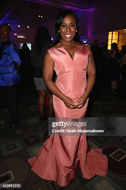 Actress Uzo Aduba attends the after party for the 46th NAACP Image Awards presented by TV One at Pasadena Civic Auditorium on February 6, 2015 in...