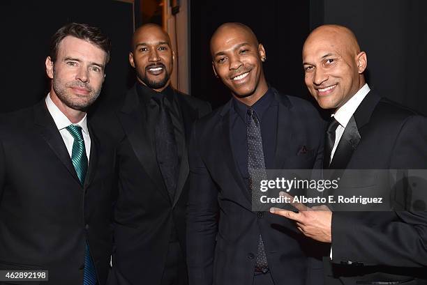 Actors Scott Foley, Henry Simmons, Mehcad Brooks and Keegan-Michael Key attend the 46th NAACP Image Awards presented by TV One at Pasadena Civic...