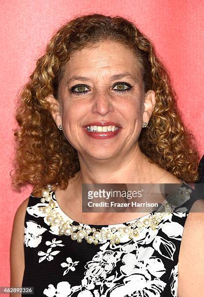 Congresswoman Debbie Wasserman Schultz attends the 25th anniversary MusiCares 2015 Person Of The Year Gala honoring Bob Dylan at the Los Angeles...
