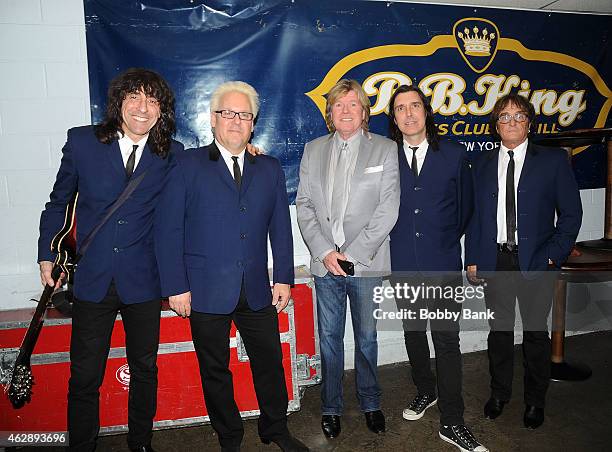 Peter Noone and Herman's Hermits backstage at B.B. King Blues Club & Grill on February 6, 2015 in New York City.