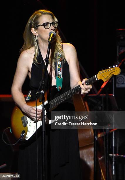 Musician Susan Tedeschi performs onstage at the 25th anniversary MusiCares 2015 Person Of The Year Gala honoring Bob Dylan at the Los Angeles...