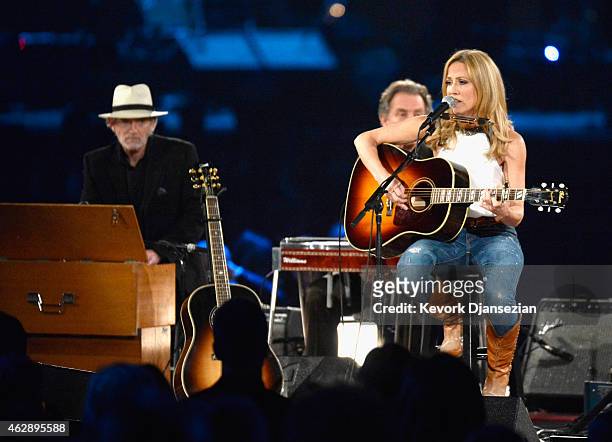 Singer-songwriter Sheryl Crow performs onstage at the 25th anniversary MusiCares 2015 Person Of The Year Gala honoring Bob Dylan at the Los Angeles...