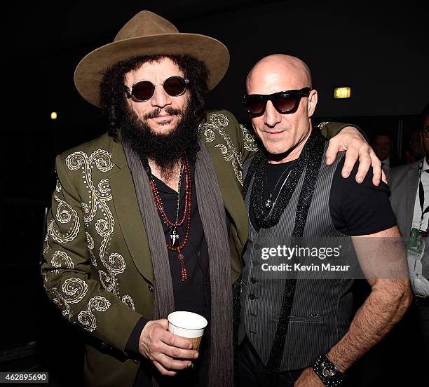 Don Was and Kenny Aronoff attend the 25th anniversary MusiCares 2015 Person Of The Year Gala honoring Bob Dylan at the Los Angeles Convention Center...