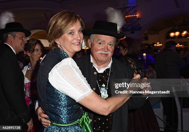 Peter Gauweiler and his wife Eva attend the Filserball 2015 at Loewnbraeukeller on February 6, 2015 in Munich, Germany.