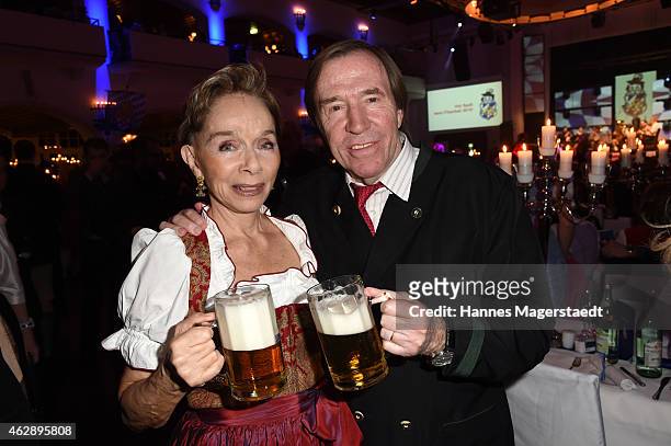 Actress Monika Peitsch and Guenther Netzer attend the Filserball 2015 at Loewnbraeukeller on February 6, 2015 in Munich, Germany.