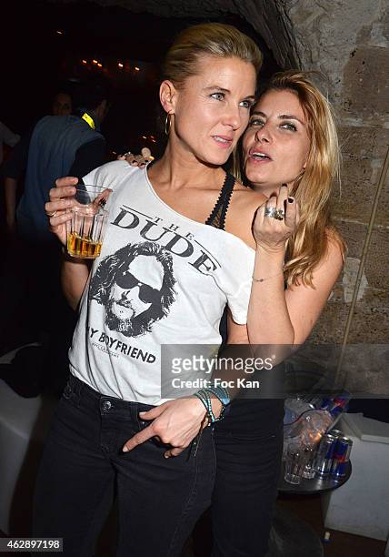 Former Canal Plus TV journalist Stephanie Renouvin and Maia Muller attend the Quentin Margot And Mourad Moox DJ Set Party At The Alcazar Club on...