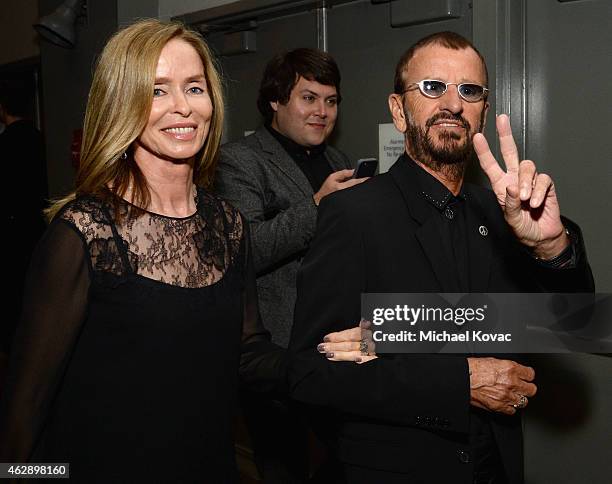 Musician Ringo Starr and Barbara Bach attend the 25th anniversary MusiCares 2015 Person Of The Year Gala honoring Bob Dylan at the Los Angeles...
