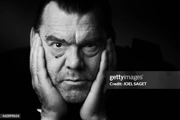 French lawyer Frank Berton poses in a photo studio in Paris on February 3, 2015 in Paris. Version black & white AFP PHOTO JOEL SAGET