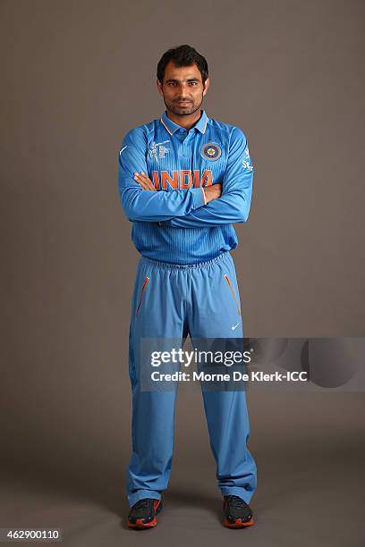 Mohammad Shami poses during the India 2015 ICC Cricket World Cup Headshots Session at the Intercontinental on February 7, 2015 in Adelaide, Australia.