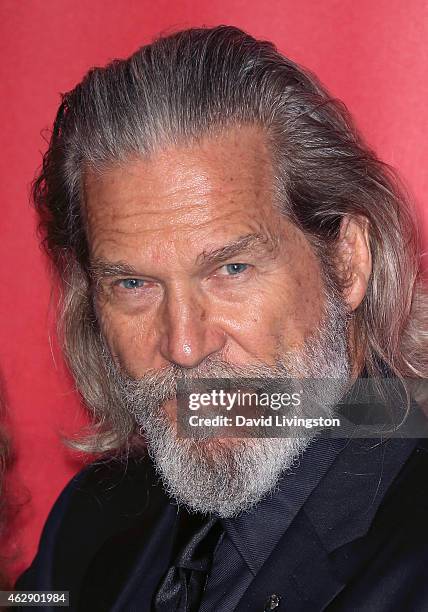 Actor Jeff Bridges attends the 2015 MusiCares Person of the Year Gala honoring Bob Dylan at the Los Angeles Convention Center on February 6, 2015 in...