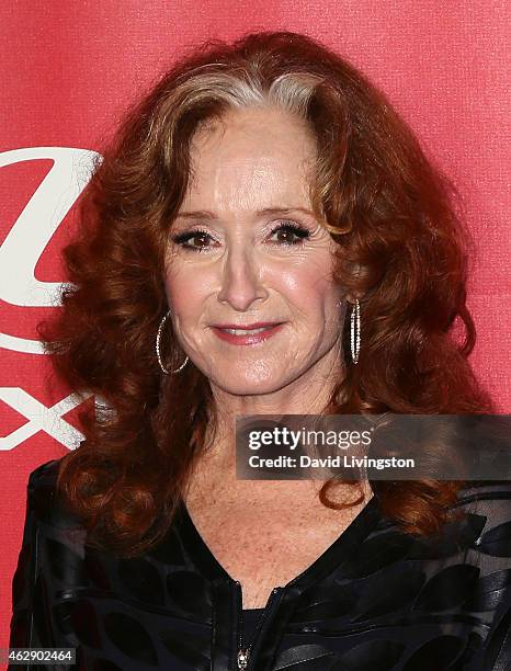 Singer Bonnie Raitt attends the 2015 MusiCares Person of the Year Gala honoring Bob Dylan at the Los Angeles Convention Center on February 6, 2015 in...