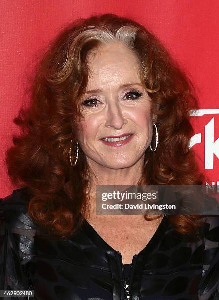 Singer Bonnie Raitt attends the 2015 MusiCares Person of the Year Gala honoring Bob Dylan at the Los Angeles Convention Center on February 6, 2015 in...