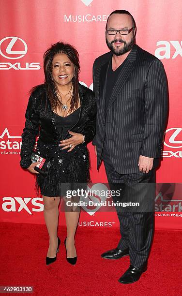 Singer Valerie Simpson and musician Desmond Child attend the 2015 MusiCares Person of the Year Gala honoring Bob Dylan at the Los Angeles Convention...