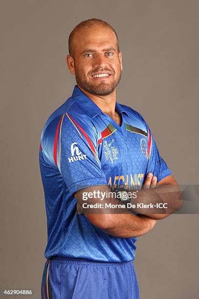 Merwais Ashraf poses during the Afghanistan 2015 ICC Cricket World Cup Headshots Session at the Intercontinental on February 7, 2015 in Adelaide,...