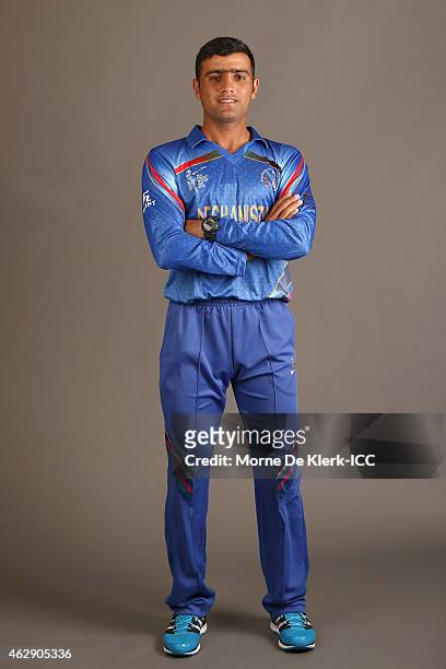 Usman Ghani poses during the Afghanistan 2015 ICC Cricket World Cup Headshots Session at the Intercontinental on February 7, 2015 in Adelaide,...