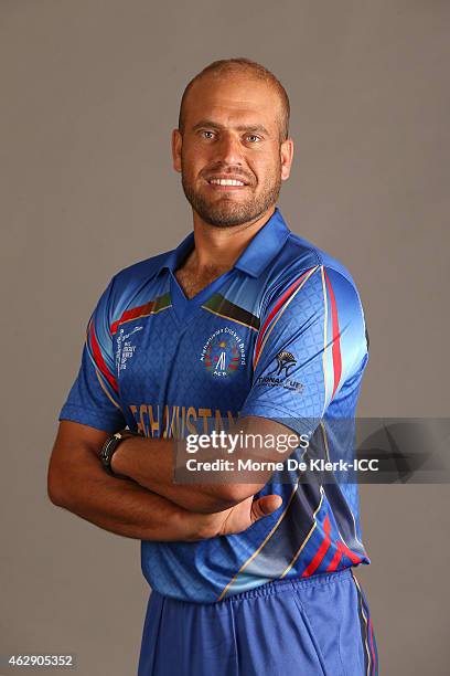 Merwais Ashraf poses during the Afghanistan 2015 ICC Cricket World Cup Headshots Session at the Intercontinental on February 7, 2015 in Adelaide,...