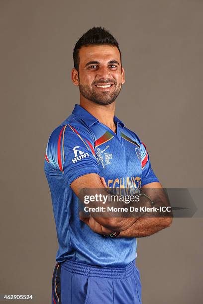 Dawlat Zadran poses during the Afghanistan 2015 ICC Cricket World Cup Headshots Session at the Intercontinental on February 7, 2015 in Adelaide,...