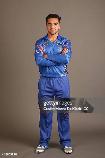 Aftab Alam poses during the Afghanistan 2015 ICC Cricket World Cup Headshots Session at the Intercontinental on February 7, 2015 in Adelaide,...