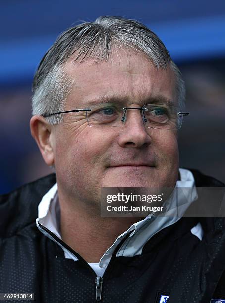 Manager of Tranmere Rovers Micky Adams looks on during the Sky Bet League Two match between Tranmere Rovers and Carlisle United at Prenton Park on...