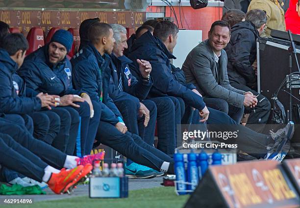 Hertha substitutes' bench during the game between FSV Mainz and Hertha BSC on february 7, 2015 in Mainz, Germany.