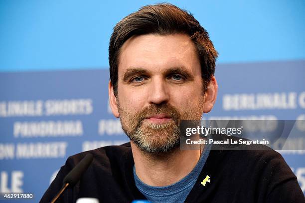 Sebastian Schipper attends the 'Victoria' press conference during the 65th Berlinale International Film Festival at Grand Hyatt Hotel on February 7,...