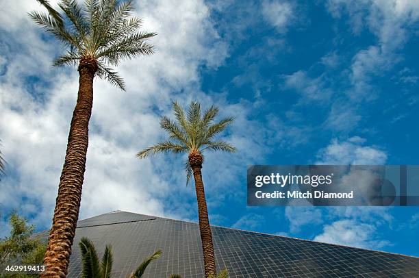 luxor pyramid and palms - las vegas pyramid hotel stock pictures, royalty-free photos & images