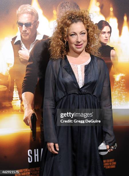 Actress Alex Kingston arrives at the Los Angeles premiere of "Jack Ryan: Shadow Recruit" at TCL Chinese Theatre on January 15, 2014 in Hollywood,...