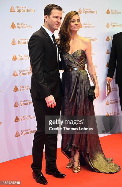 Klara Szalantzy and Oliver Bierhoff attend teh German Sports Gala 'Ball des Sports' on February 7, 2015 in Wiesbaden, Germany.